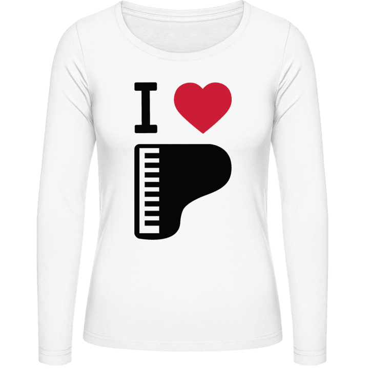 I Heart Piano T-shirt à manches longues pour femmes contain pic