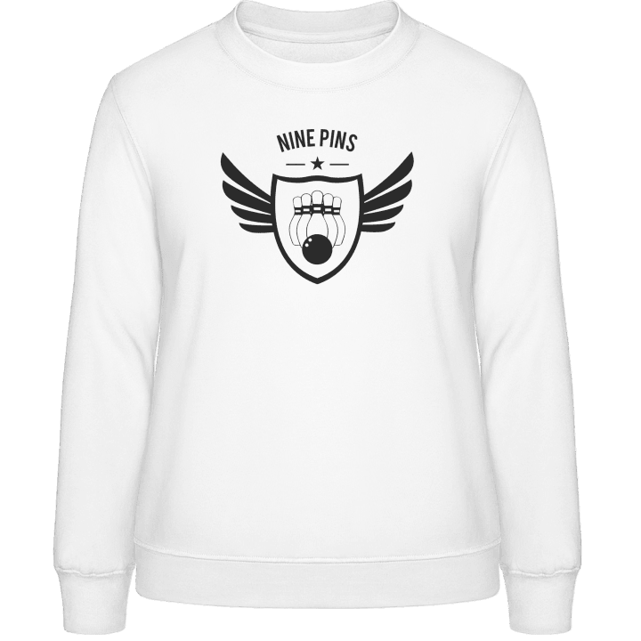 Nine Pins Winged Frauen Sweatshirt contain pic