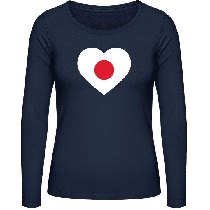 Japan Heart Flag Vrouwen Lange Mouw Shirt contain pic