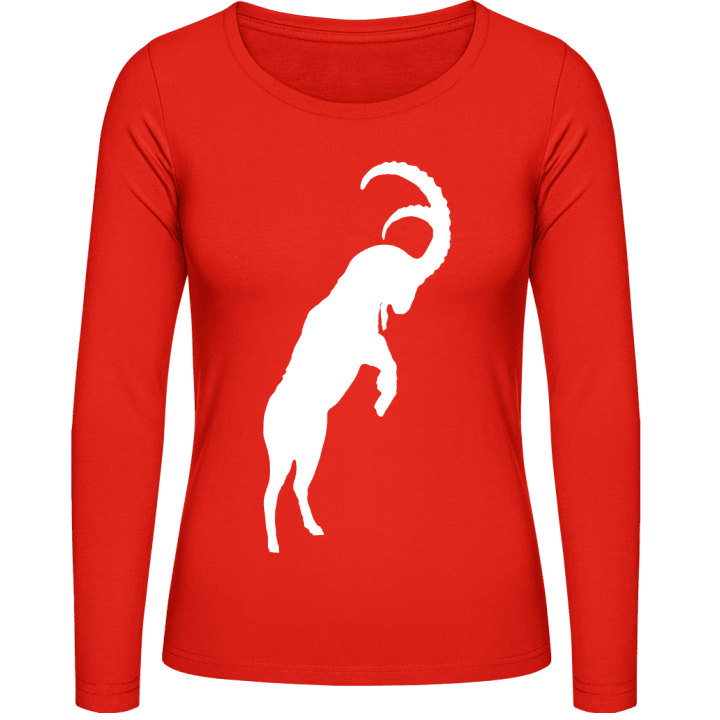 Jumping Goat Silhouette Langærmet skjorte til kvinder 0 image