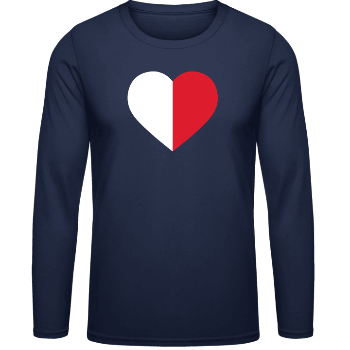 Malta Heart Flag T-shirt à manches longues contain pic