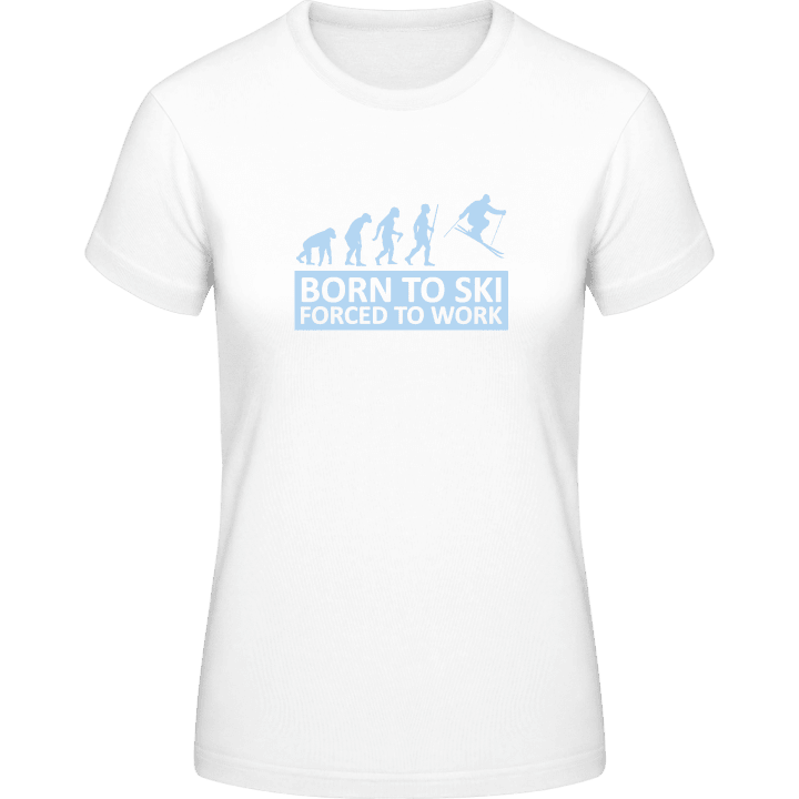 Born To Ski Forced To Work T-shirt för kvinnor contain pic