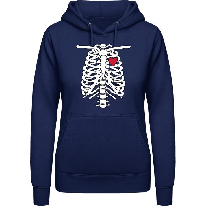 Chest Skeleton with Heart Sudadera con capucha para mujer contain pic