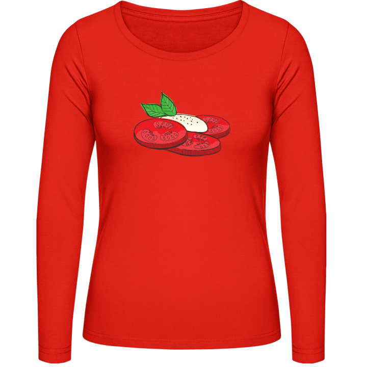 Tomato Mozzarella Kvinnor långärmad skjorta contain pic