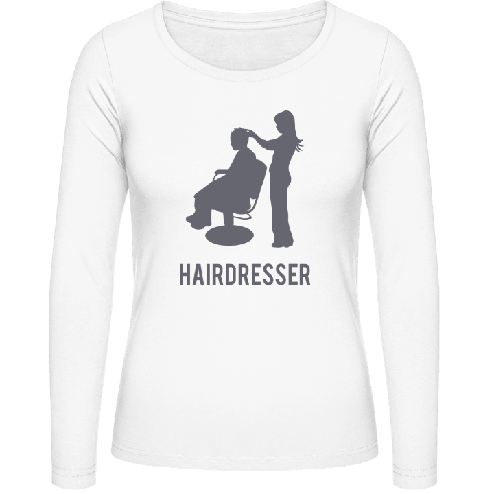 Hairdresser at Work Vrouwen Lange Mouw Shirt contain pic