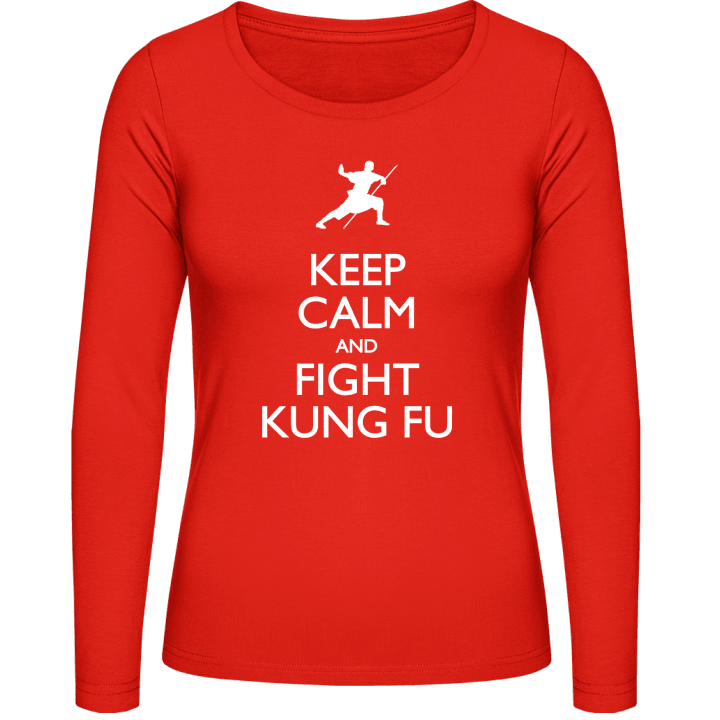 Keep Calm And Fight Kung Fu Vrouwen Lange Mouw Shirt contain pic