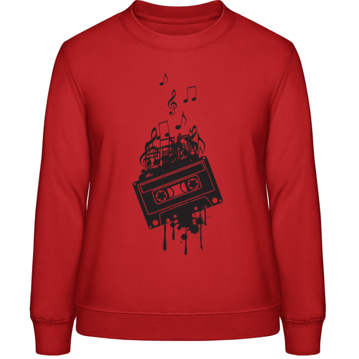 Music Cassette And Music Notes Sweatshirt för kvinnor contain pic