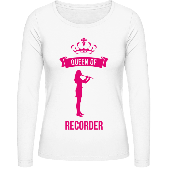 Queen Of Recorder Langermet skjorte for kvinner contain pic