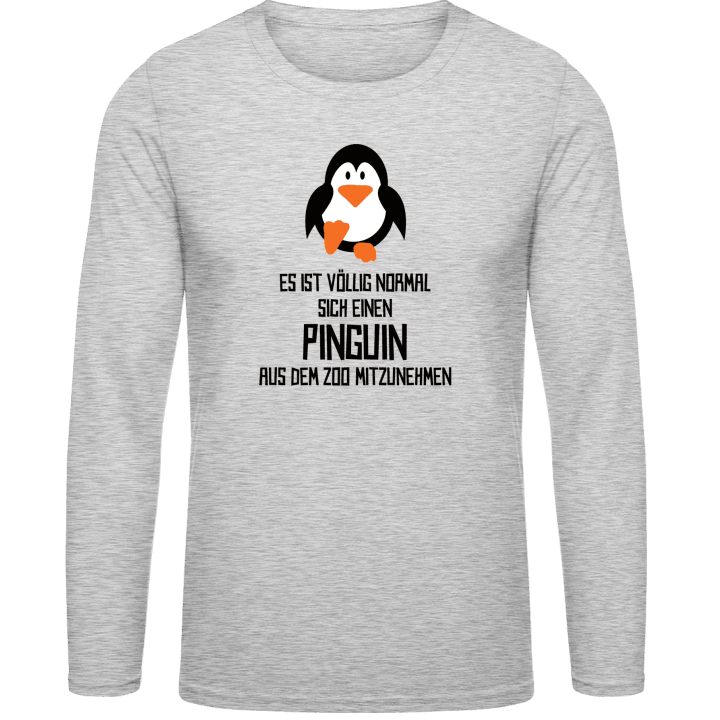 Es ist völlig normal sich einen Pinguin aus dem Zoo mitzunehmen Långärmad skjorta 0 image