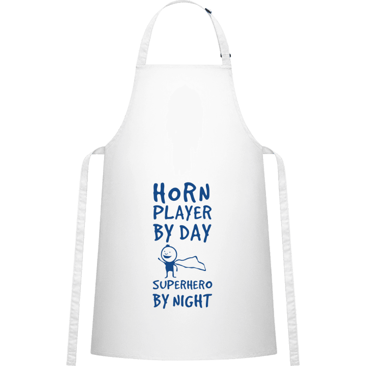 Horn Player By Day Superhero By Night Kitchen Apron contain pic