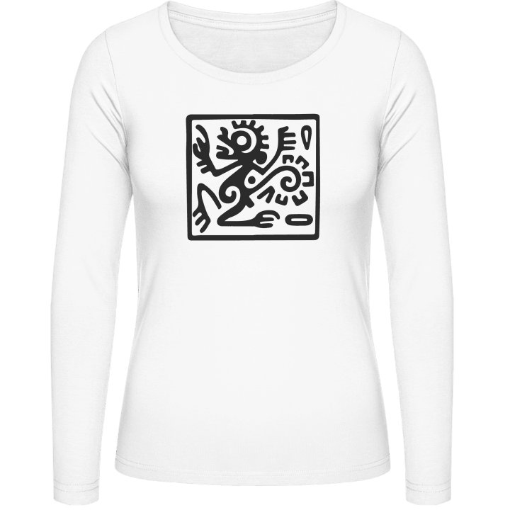 Maya Hieroglyph Monkey Langermet skjorte for kvinner 0 image