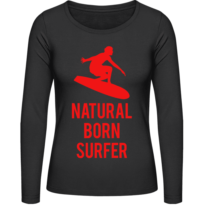Natural Born Wave Surfer Langermet skjorte for kvinner contain pic