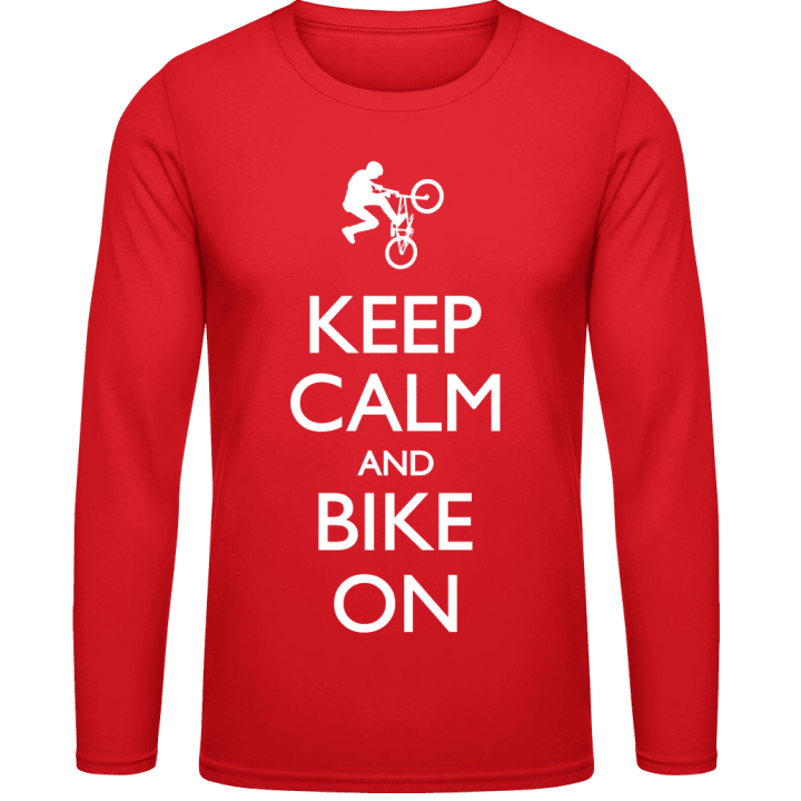 Keep Calm and Bike on BMX Langermet skjorte contain pic