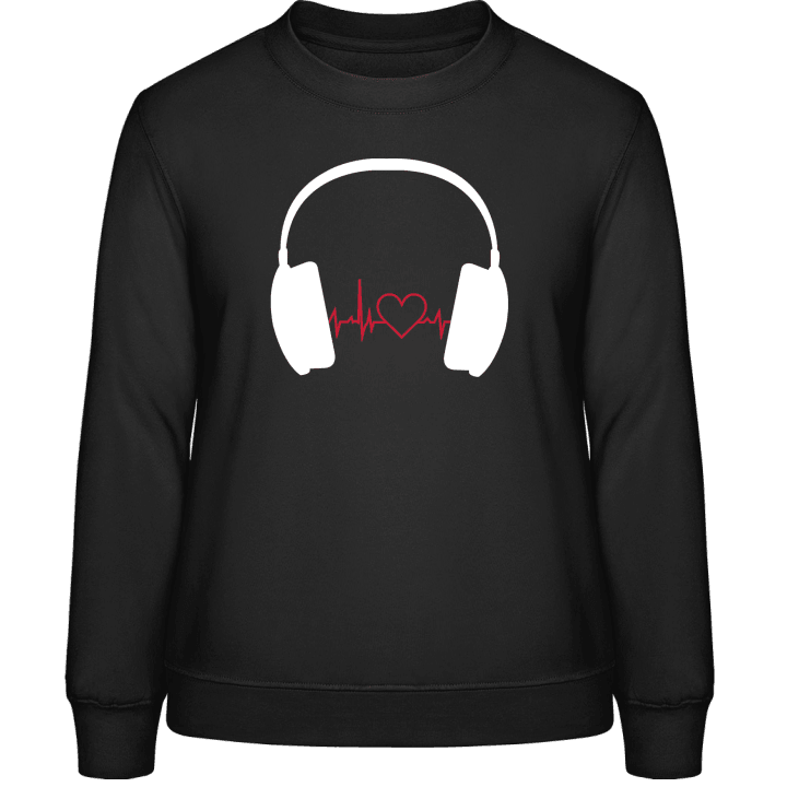 Heartbeat Music Headphones Frauen Sweatshirt contain pic