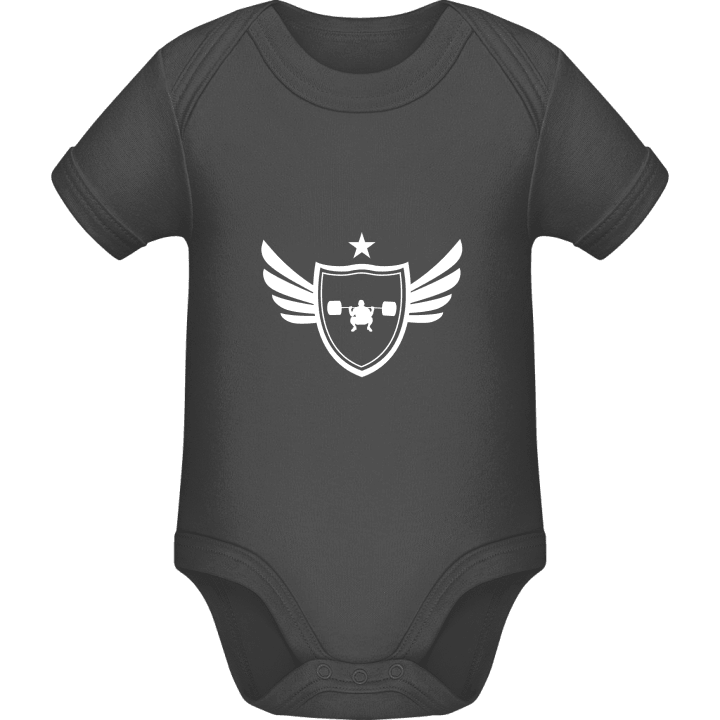 Weightlifting Winged Baby Romper contain pic