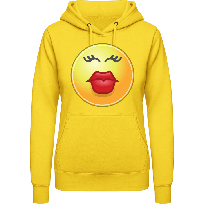 Kissing Girl Smiley Sudadera con capucha para mujer contain pic