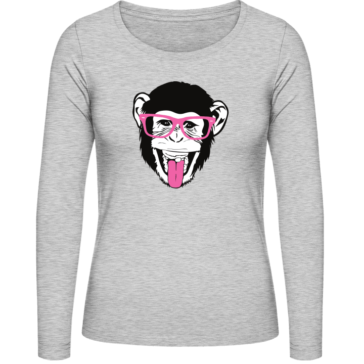 Chimpanzee With Glasses Frauen Langarmshirt 0 image