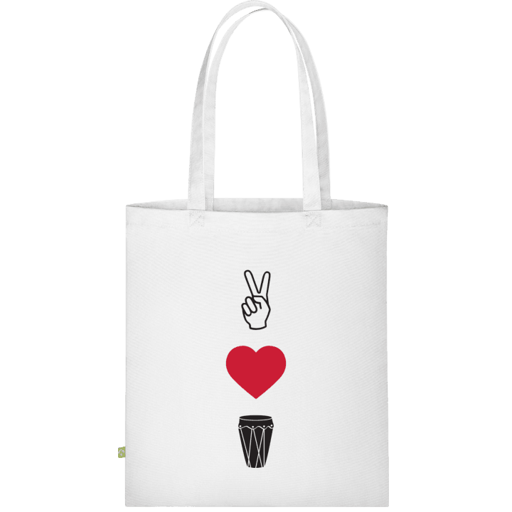 Peace Love Percussion Cloth Bag contain pic