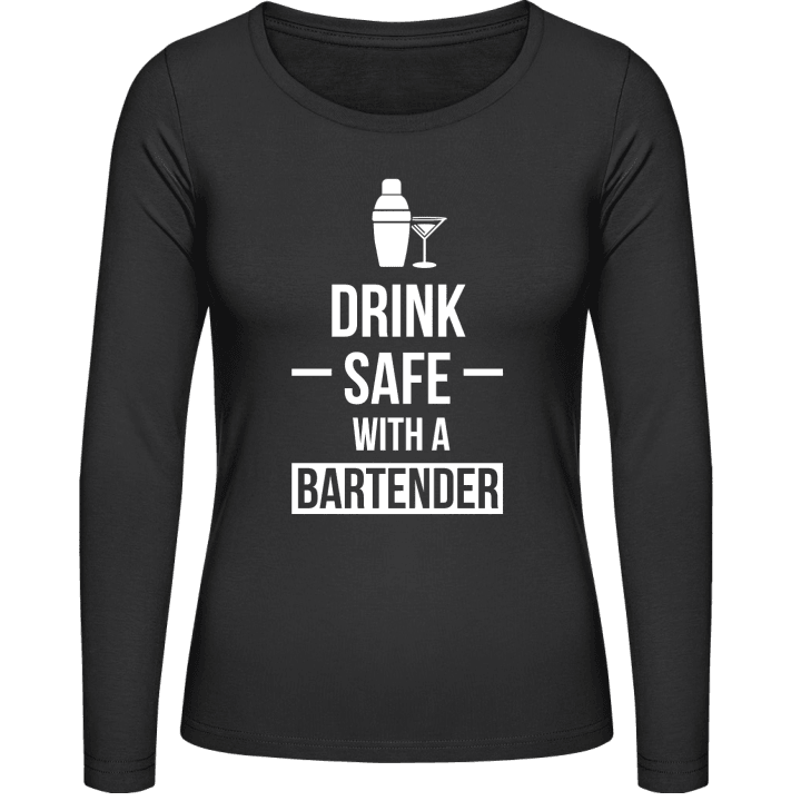 Drink Safe With A Bartender T-shirt à manches longues pour femmes contain pic