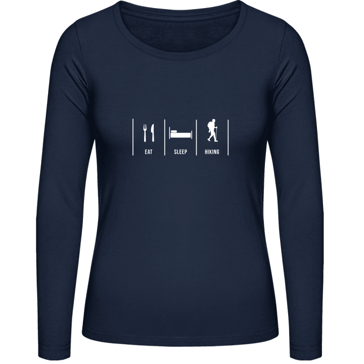 Eat Sleep Hiking Langermet skjorte for kvinner contain pic