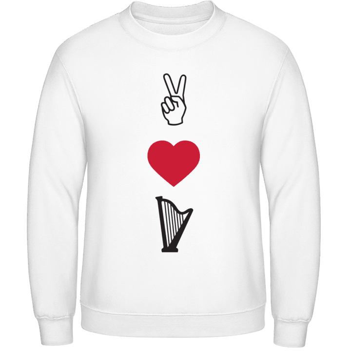 Peace Love Harp Playing Sweatshirt 0 image
