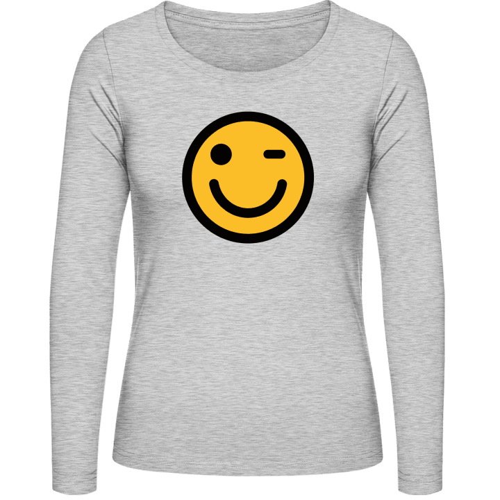 Wink Emoticon Langermet skjorte for kvinner contain pic