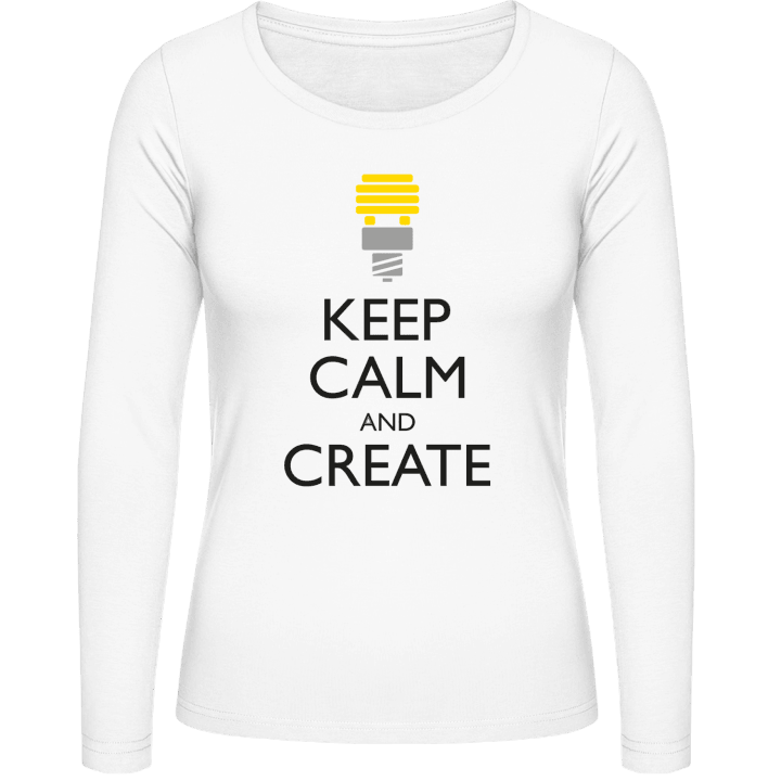 Keep Calm And Create Vrouwen Lange Mouw Shirt contain pic