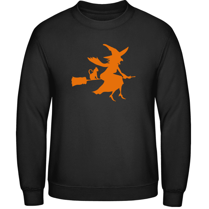 Witch With Cat On Broom Sweatshirt 0 image