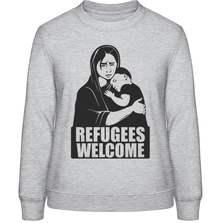 Refugees Welcome Frauen Sweatshirt contain pic