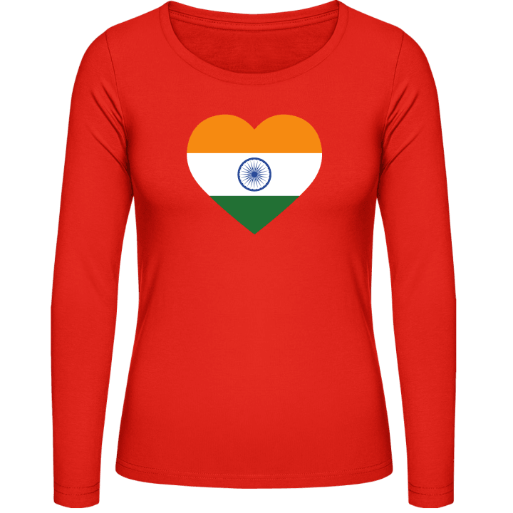 India Heart Flag T-shirt à manches longues pour femmes contain pic