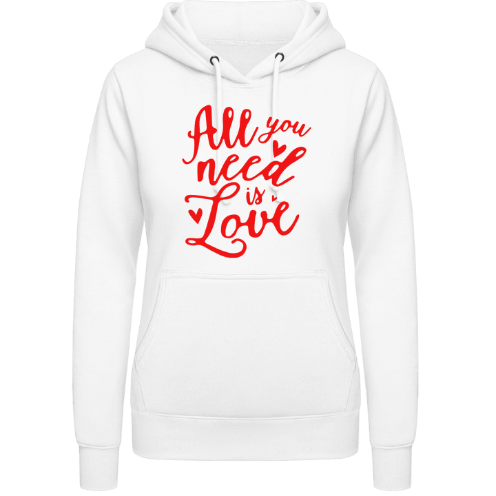 All You Need Is Love Text Sweat à capuche pour femme contain pic