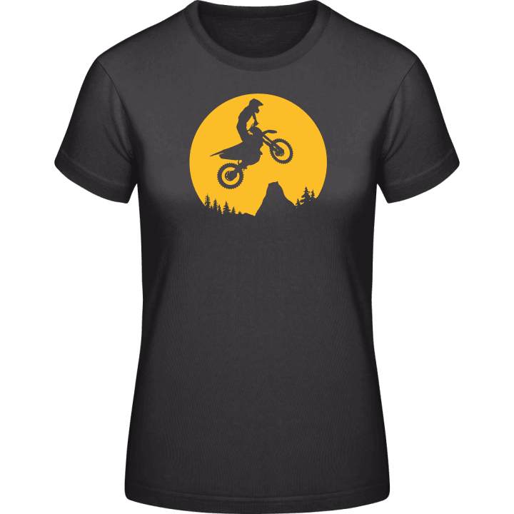 Man On A Motorcycle In The Moonlight Vrouwen T-shirt 0 image
