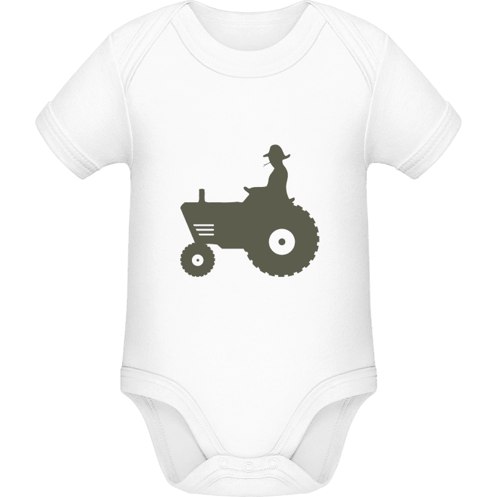 Farmer Driving Tractor Baby Romper contain pic