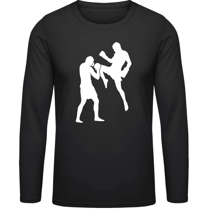 Kickboxing Silhouette Långärmad skjorta contain pic
