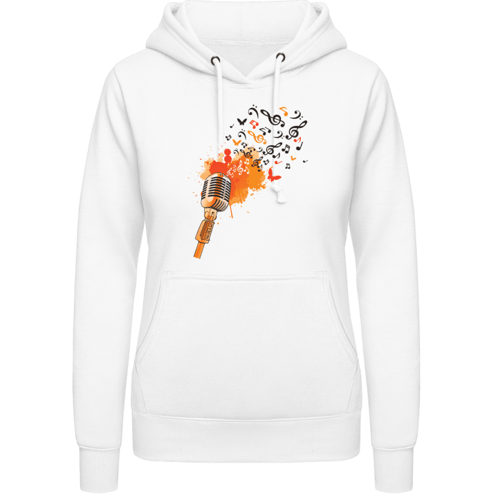Microphone Stylish With Music Notes Hoodie för kvinnor contain pic