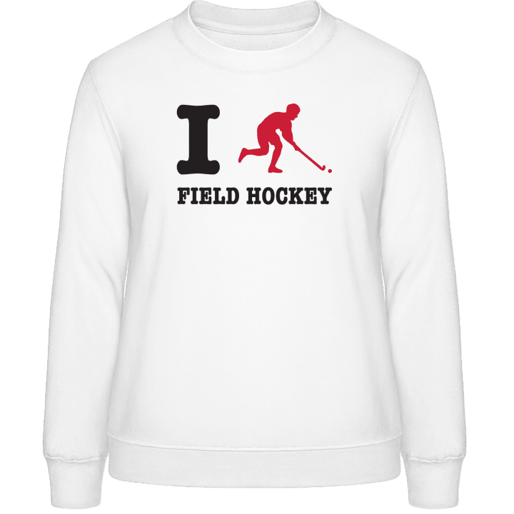 I Love Field Hockey Frauen Sweatshirt contain pic