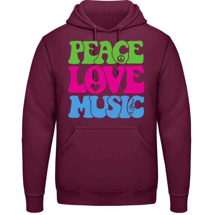 Peace Love Music Felpa con cappuccio contain pic