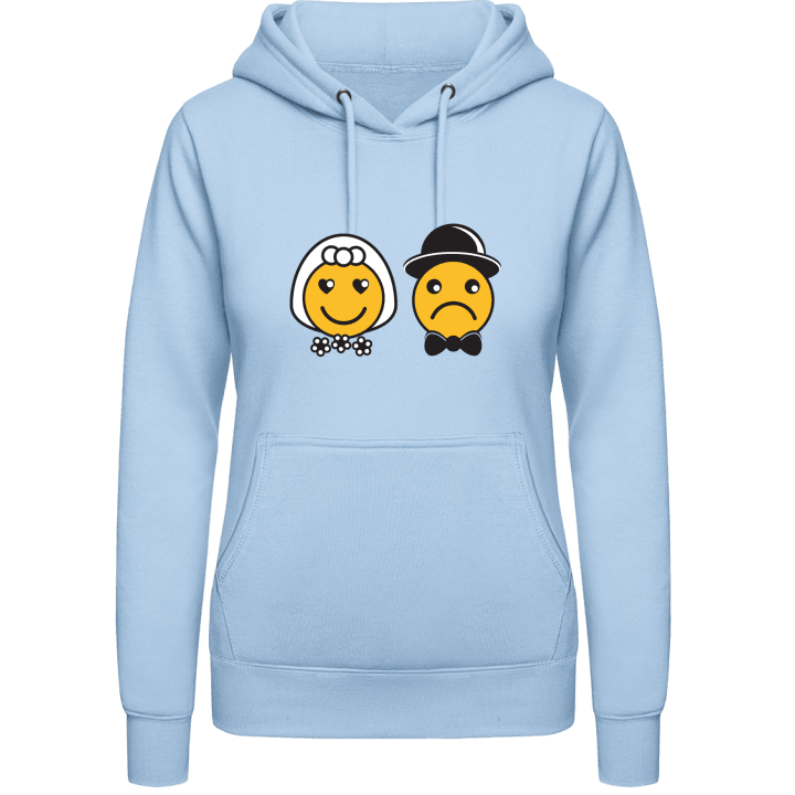Bride and Groom Smiley Faces Vrouwen Hoodie contain pic