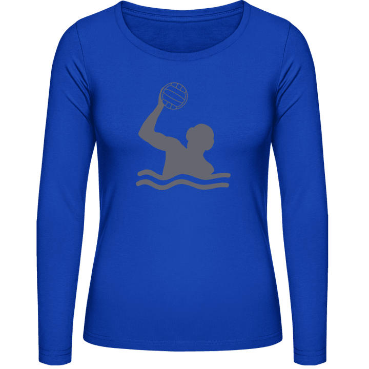 Water Polo Player Silhouette Vrouwen Lange Mouw Shirt contain pic