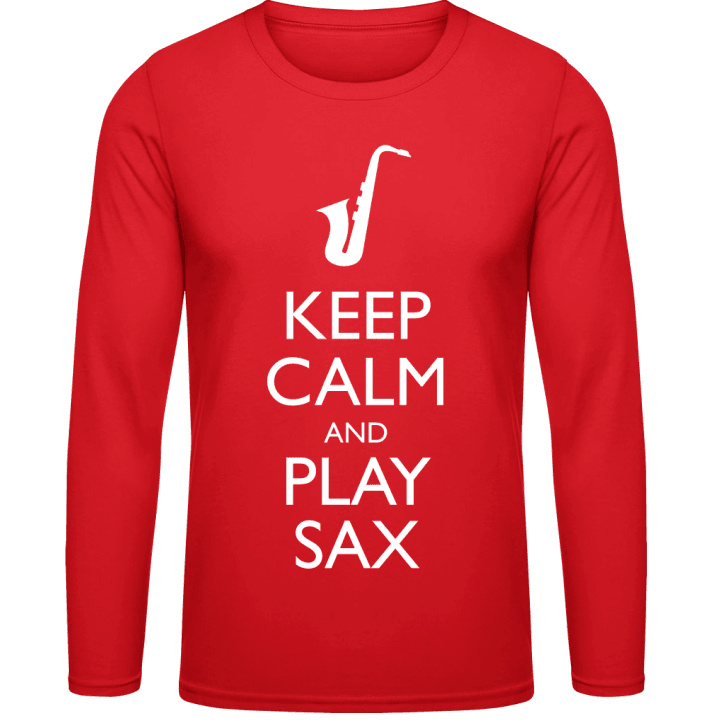 Keep Calm And Play Sax Langermet skjorte contain pic