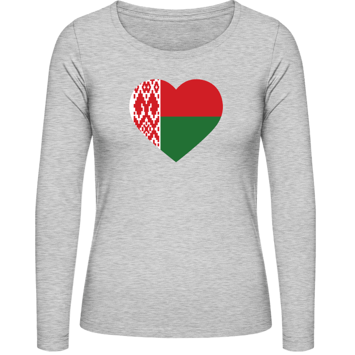 Belarus Heart Flag T-shirt à manches longues pour femmes contain pic