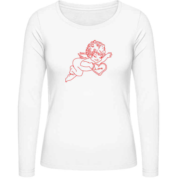 Love Angel Outline Vrouwen Lange Mouw Shirt contain pic