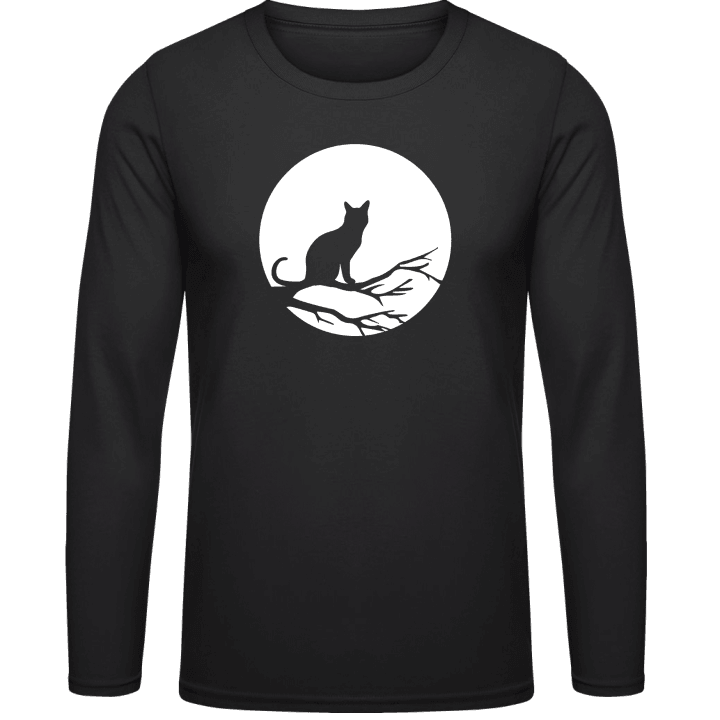 Cat in Moonlight Long Sleeve Shirt 0 image