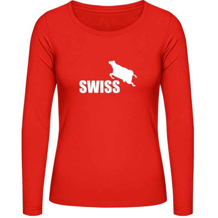 Swiss Cow Langermet skjorte for kvinner contain pic