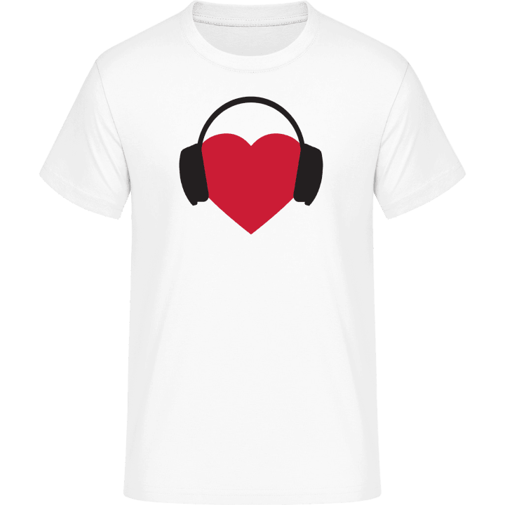 Heart With Headphones T-skjorte contain pic