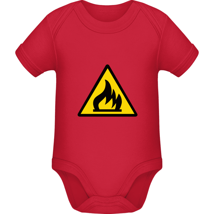 Flammable Warning Baby Strampler contain pic