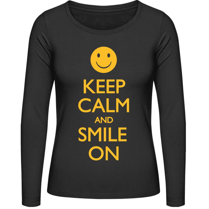 Keep Calm and Smile On Camisa de manga larga para mujer contain pic