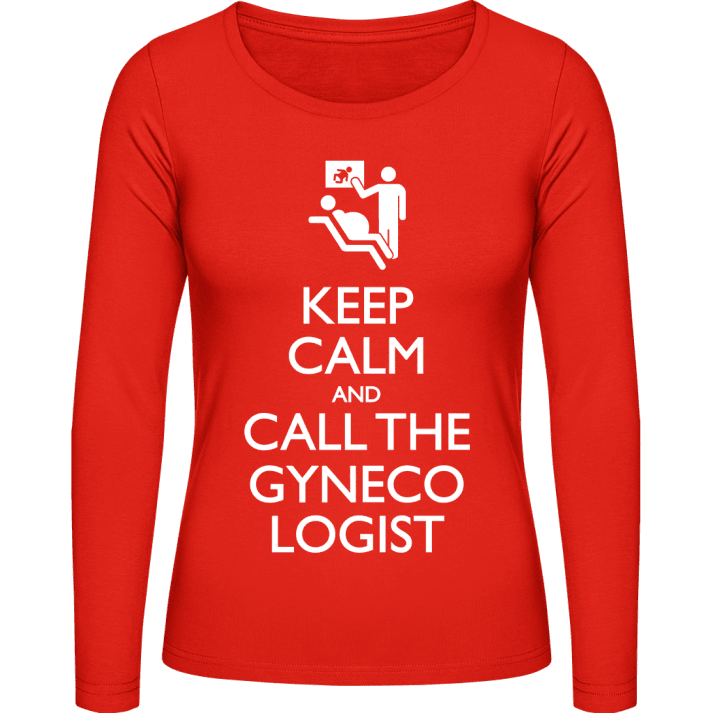 Keep Calm And Call The Gynecologist Kvinnor långärmad skjorta contain pic