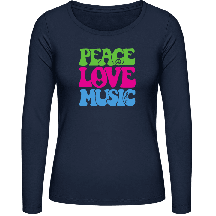 Peace Love Music Langermet skjorte for kvinner contain pic