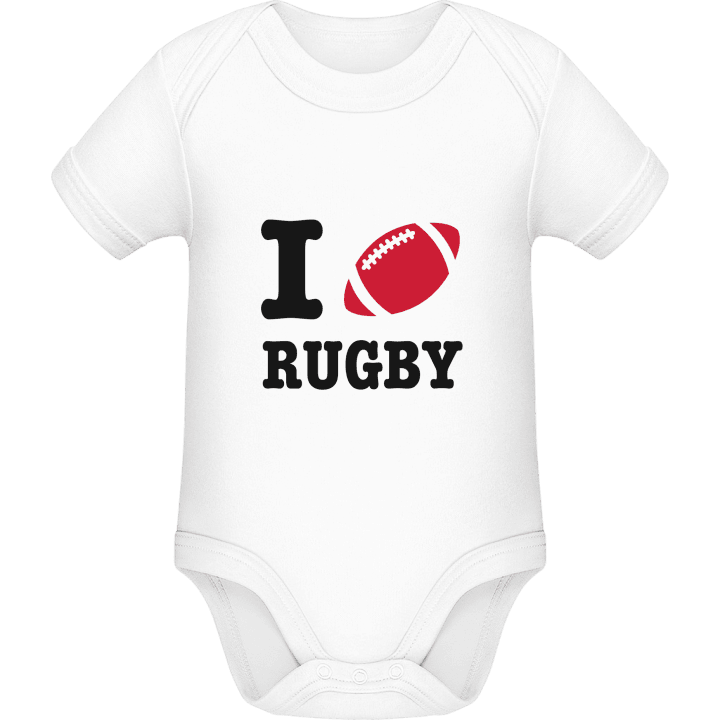 I Love Rugby Baby Strampler contain pic